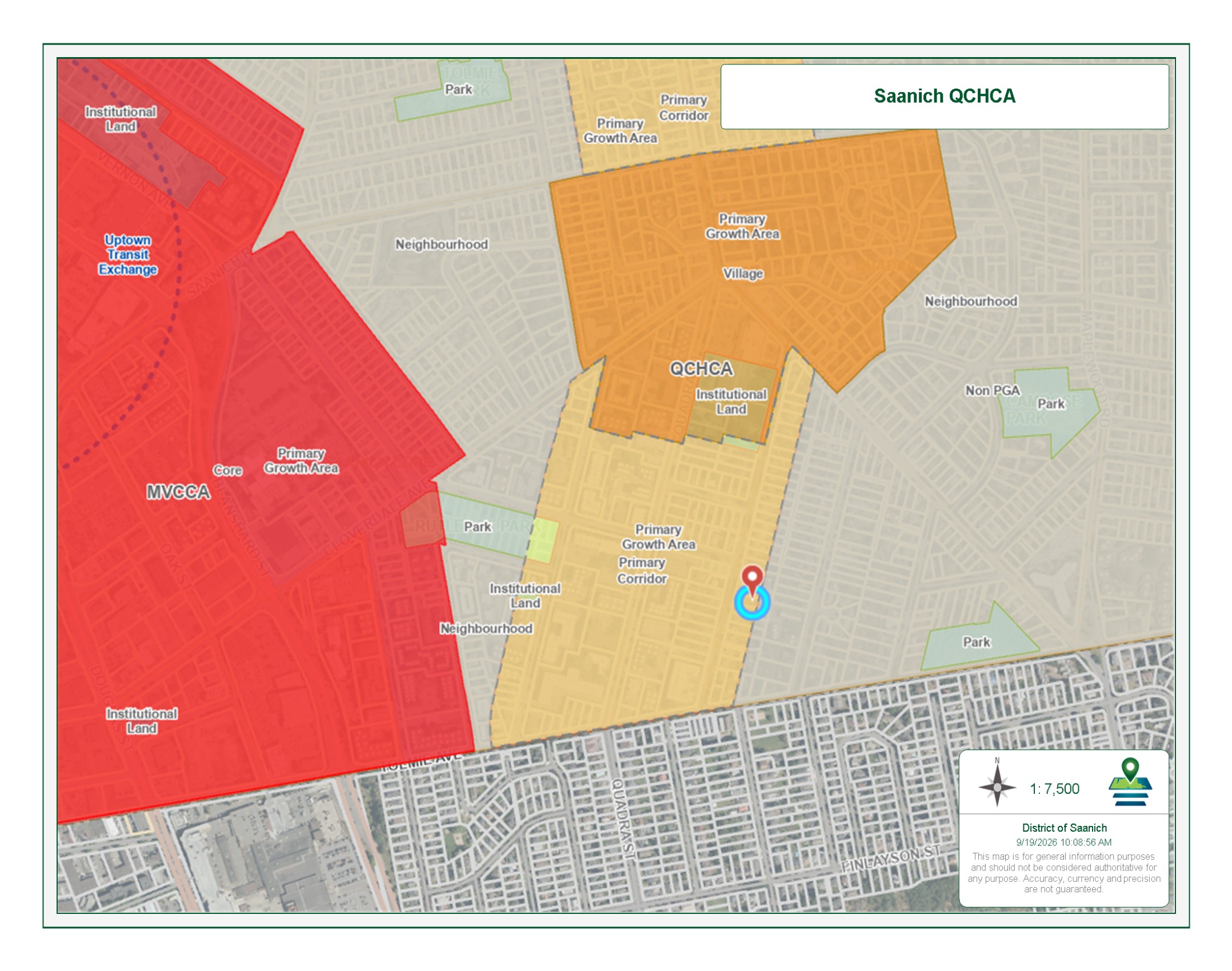 Saanich QCHCA neighbourhood plan area map